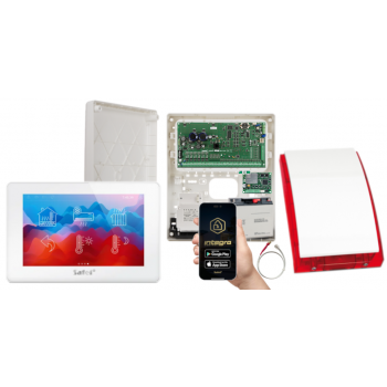 ZESTAW ALARMOWY SATEL INTEGRA 256 PLUS + INT-TSH2-W + OPU-3P + AWT800 + 17Ah + INT-GSM LTE + SP-4001R
